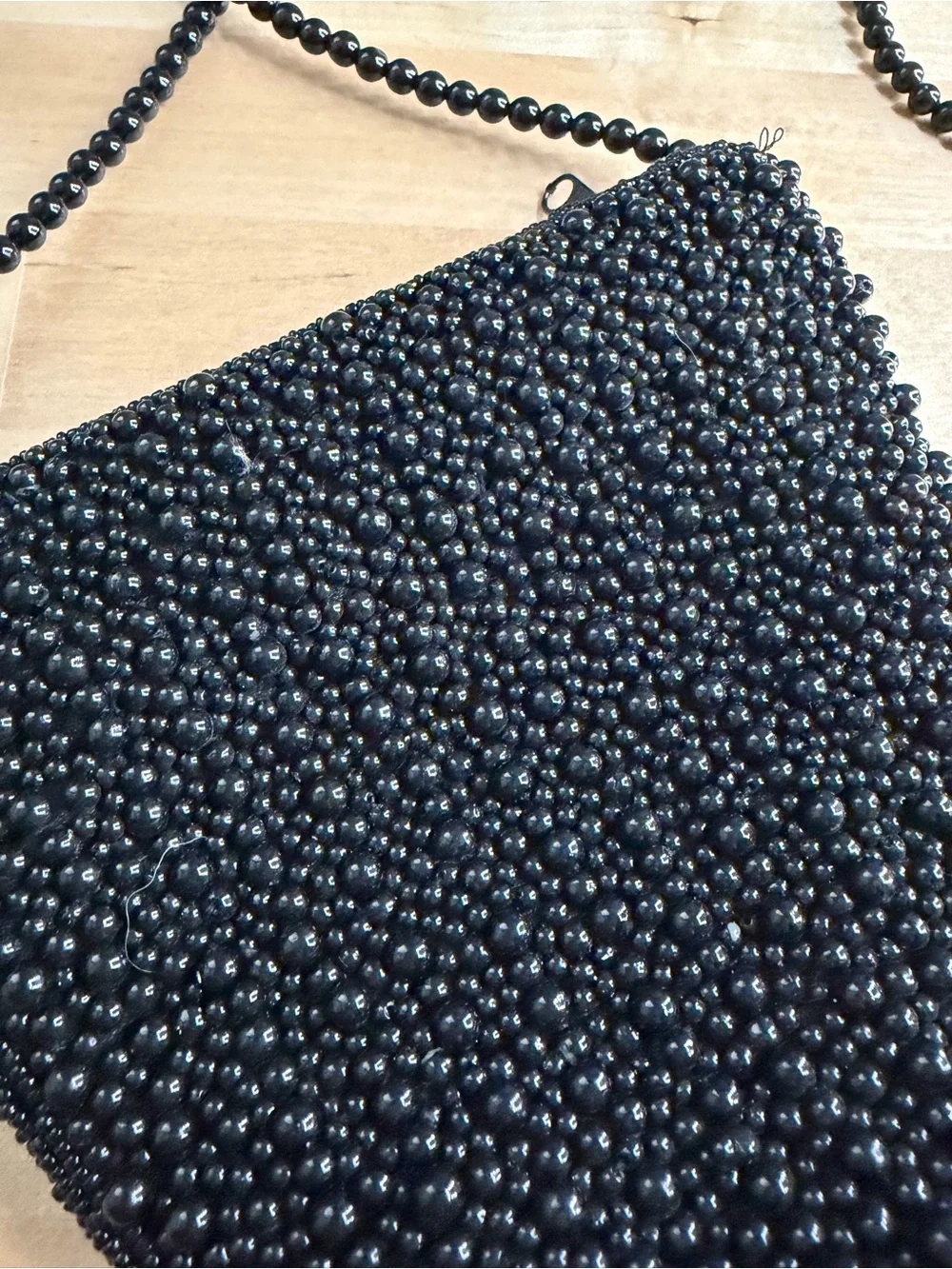 Vintage Inge Christopher Black Beaded Evening Bag